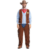 Halloween Costume Pioneer Texas Western Cowboy Suit for Men - Amazon Cross - border Sourcing - Coscosmos